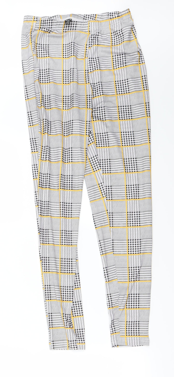 SheIn Womens Grey Check Jegging Leggings Size XS L24 in