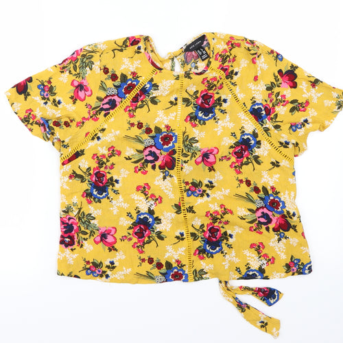 New Look Womens Yellow   Basic T-Shirt Size 8