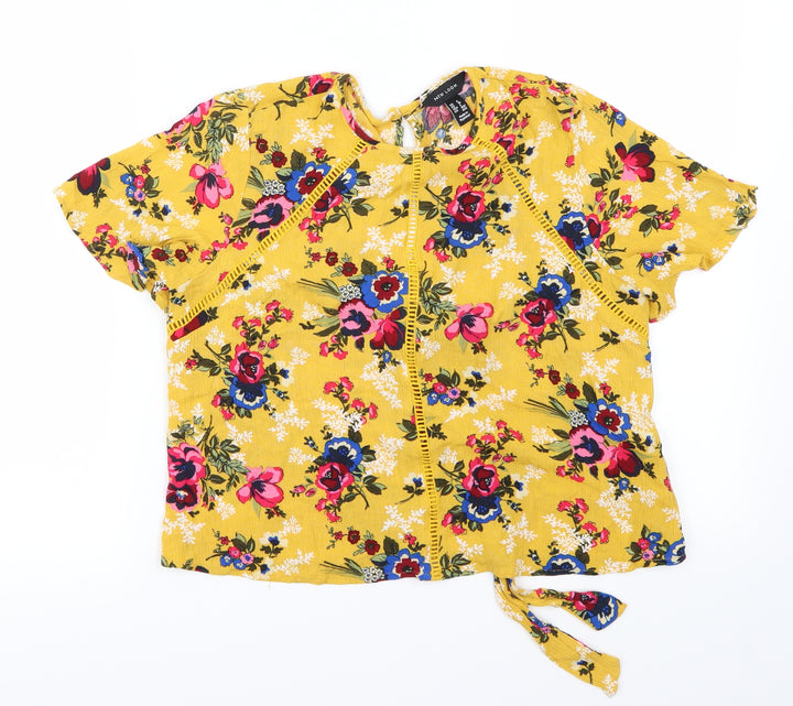 New Look Womens Yellow   Basic T-Shirt Size 8