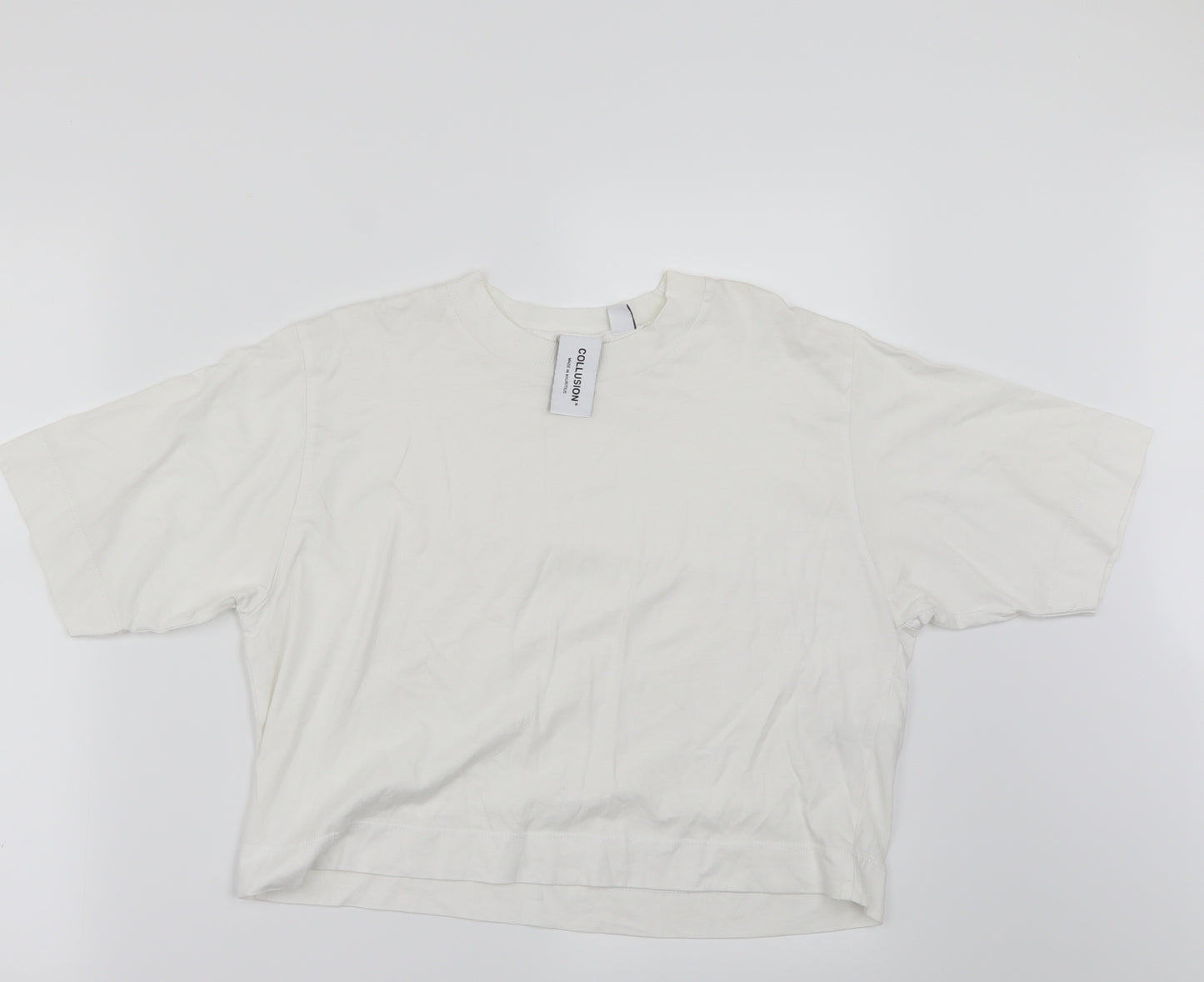 COLLUSION Womens White   Basic T-Shirt Size 10