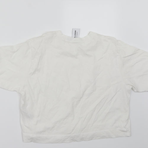 COLLUSION Womens White   Basic T-Shirt Size 10