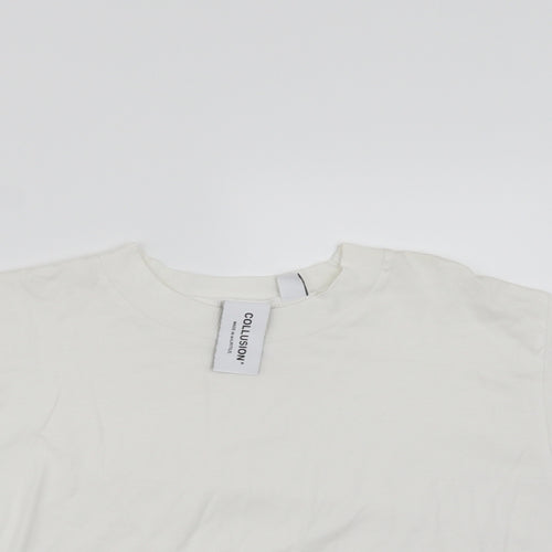 COLLUSION Womens White   Basic T-Shirt Size 10