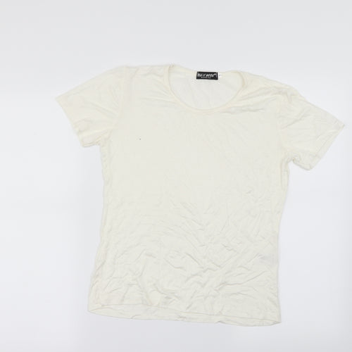 julie mode Womens White   Basic T-Shirt Size L