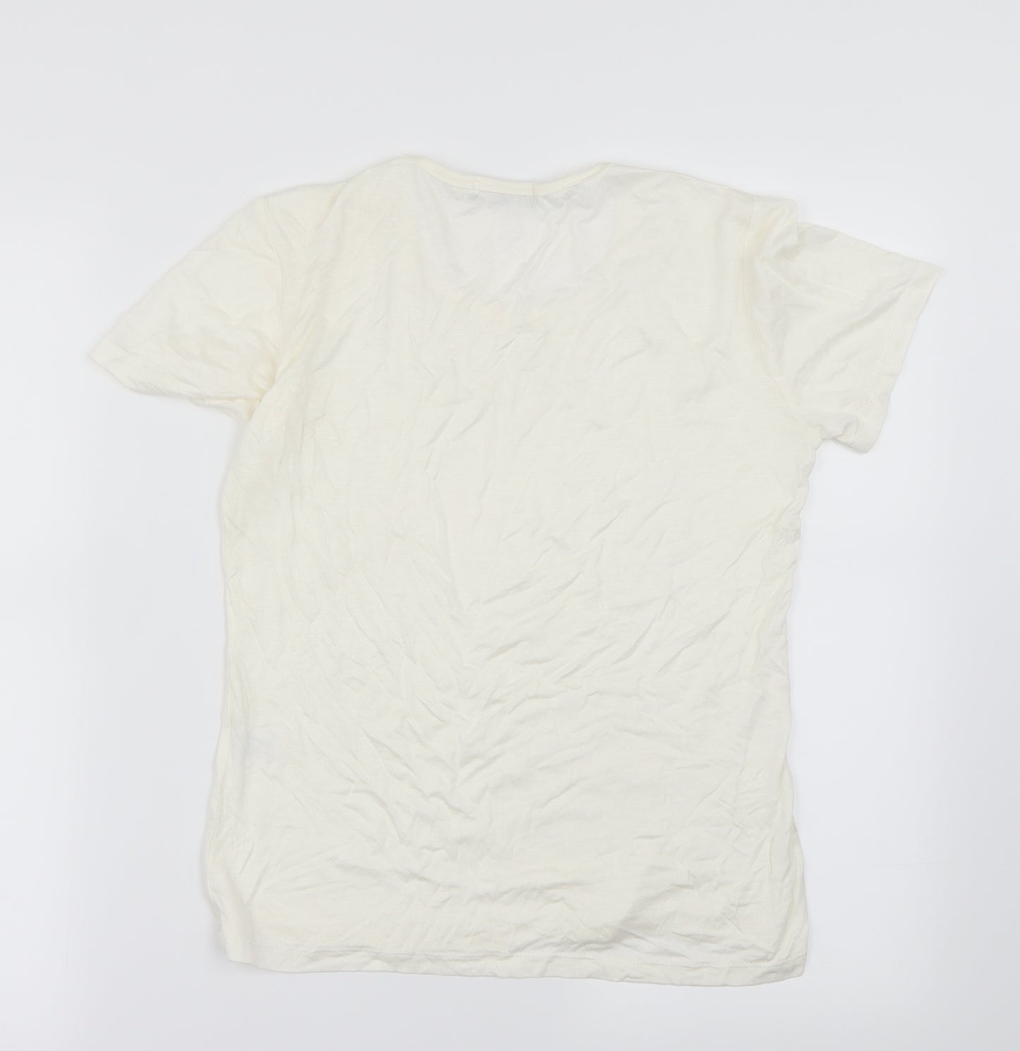 julie mode Womens White   Basic T-Shirt Size L