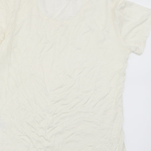 julie mode Womens White   Basic T-Shirt Size L