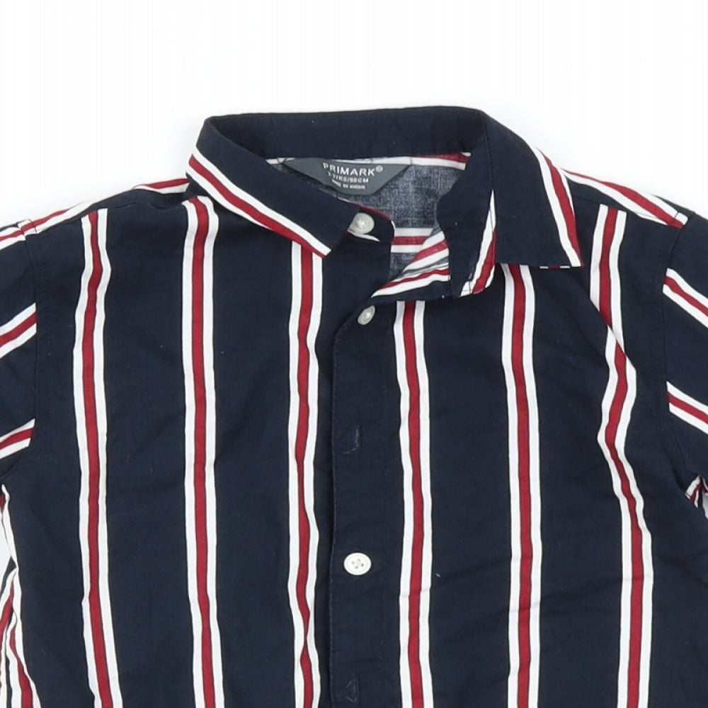 Primark Boys Black Striped  Basic Button-Up Size 2-3 Years