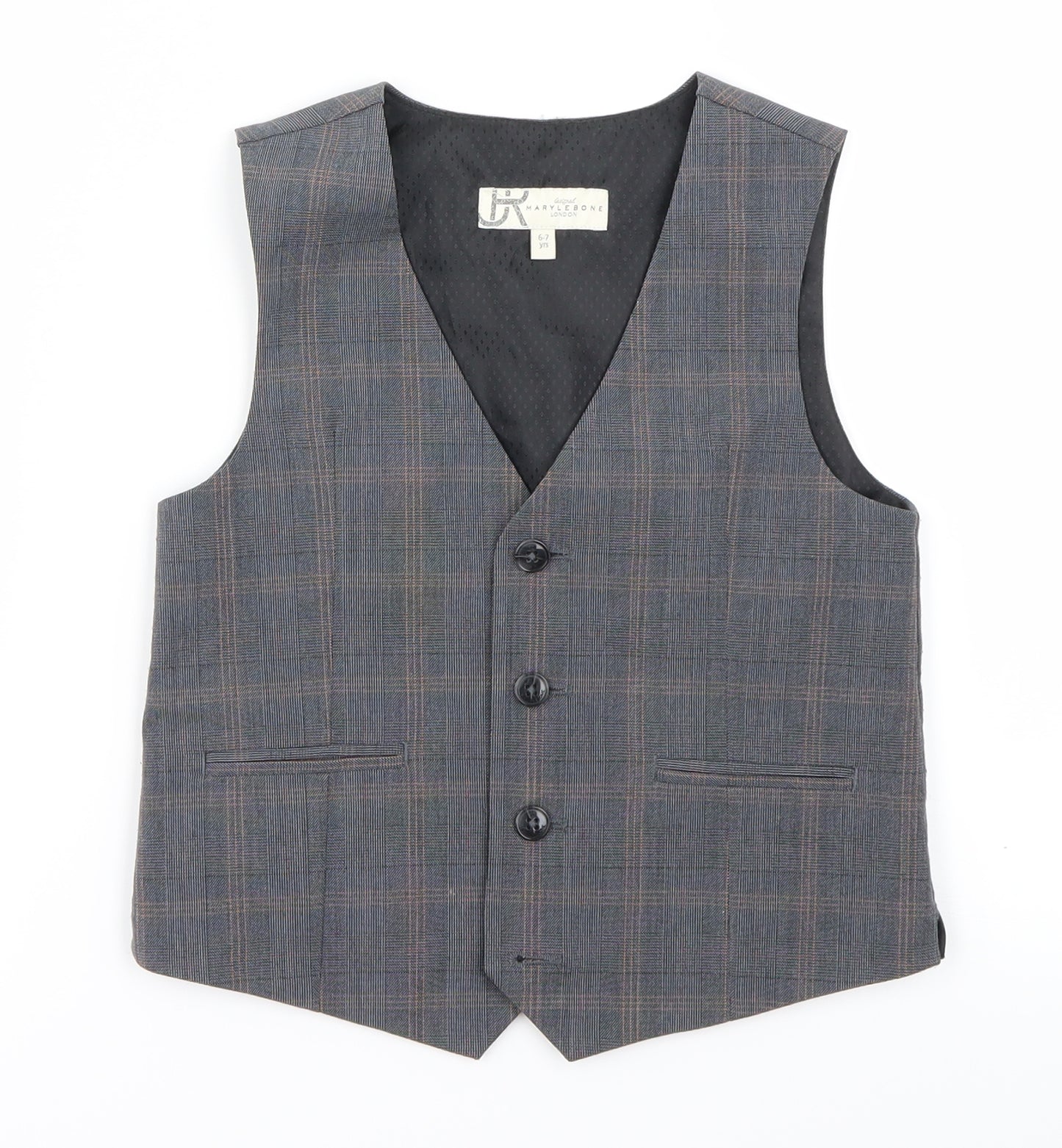 marleybone Boys Grey   Jacket Waistcoat Size 6-7 Years