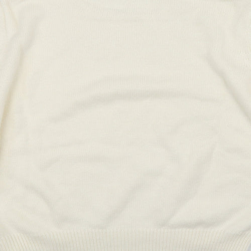 Berkertex Womens White Floral  Pullover Jumper Size 16