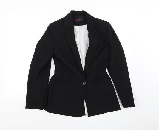 Front view of newlook women’s black jacket blazer, size UK 10