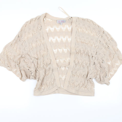 Be beau Womens Beige   Cardigan Jumper Size S