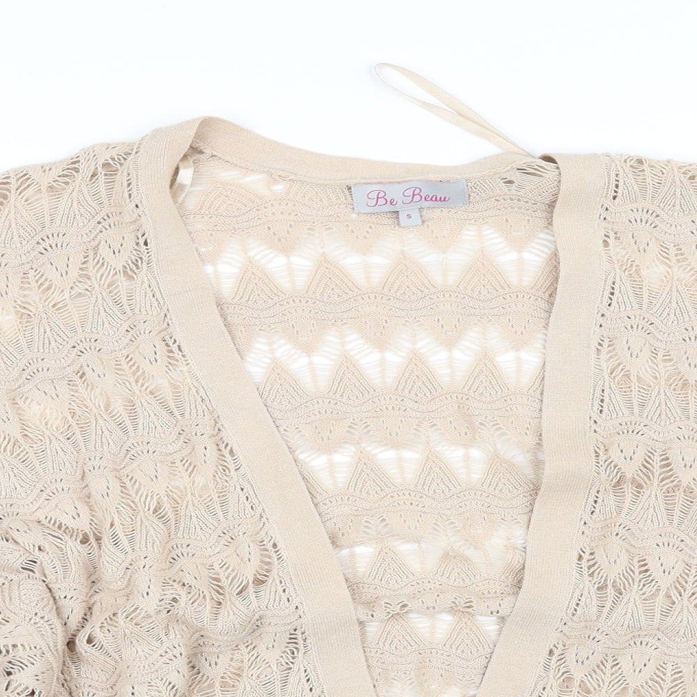Be beau Womens Beige   Cardigan Jumper Size S
