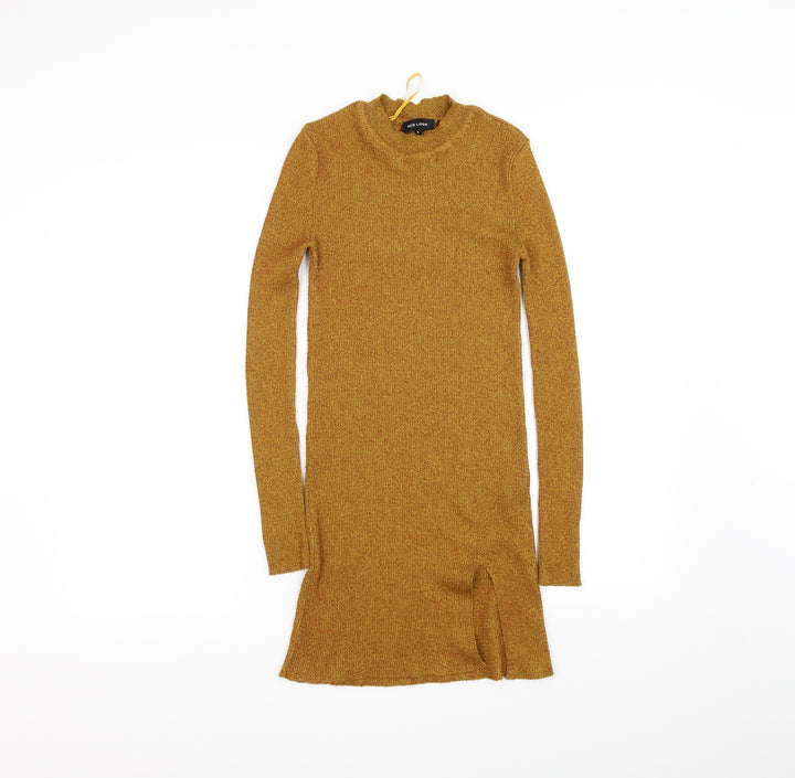 New Look Womens Gold   Fit & Flare  Size 36