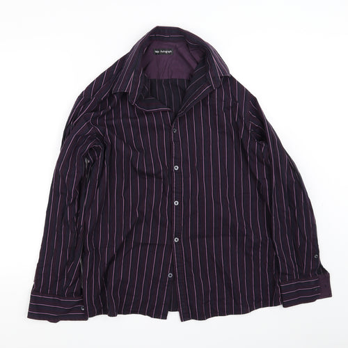 Autograph Mens Black Striped   Button-Up Size L
