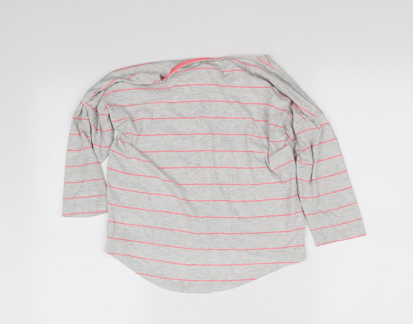 H&M Girls Grey Striped  Basic T-Shirt Size 10-11 Years