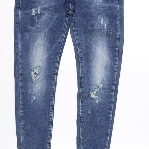Kiss Pink Womens Blue  Denim Straight Jeans Size 6 L27.5 in