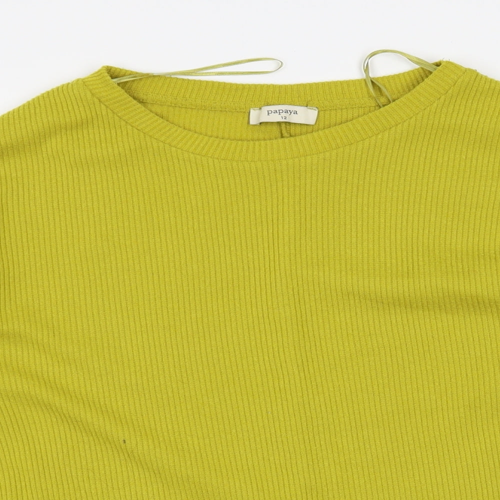 Papaya Womens Yellow   Pullover Sweatshirt Size 12