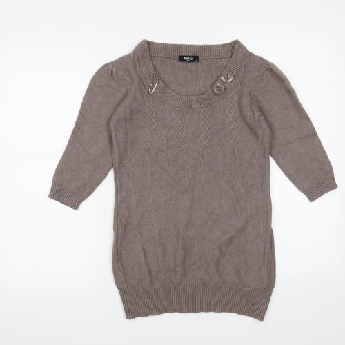 M&Co Womens Brown   Shrug Jumper Size XS