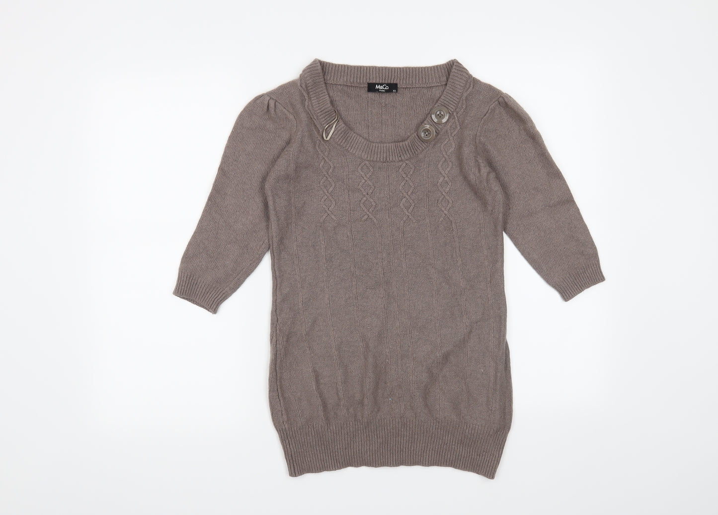 M&Co Womens Brown   Shrug Jumper Size XS