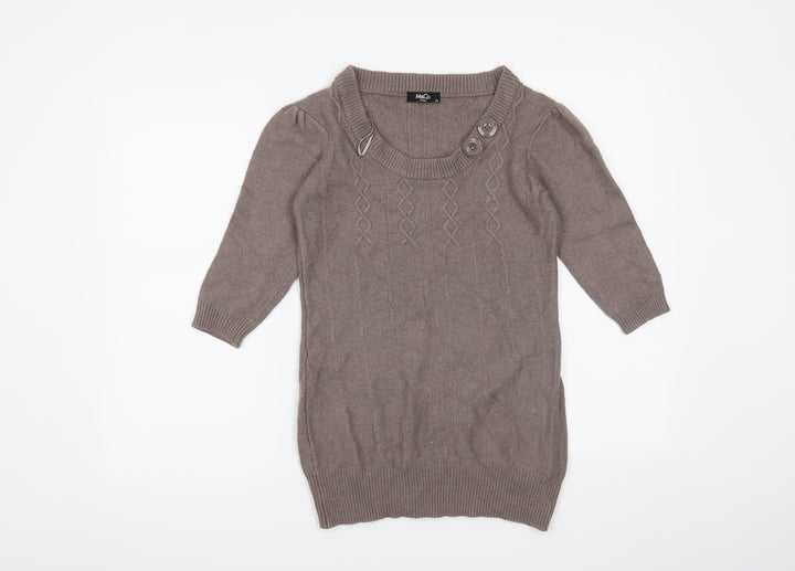 M&Co Womens Brown   Shrug Jumper Size XS