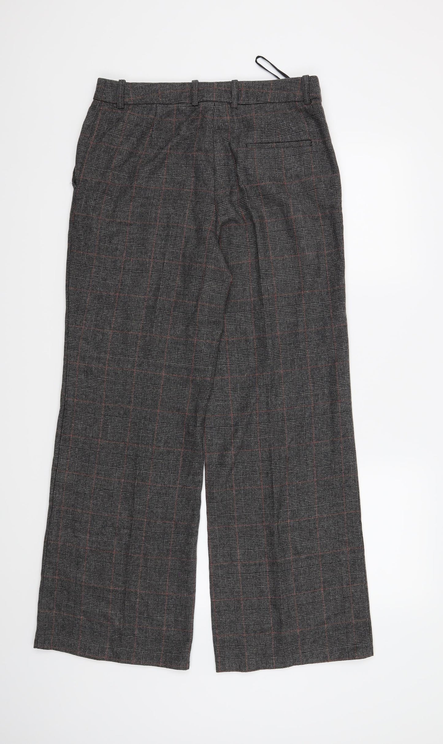NEXT Womens Grey Check  Trousers  Size 10 L30 in