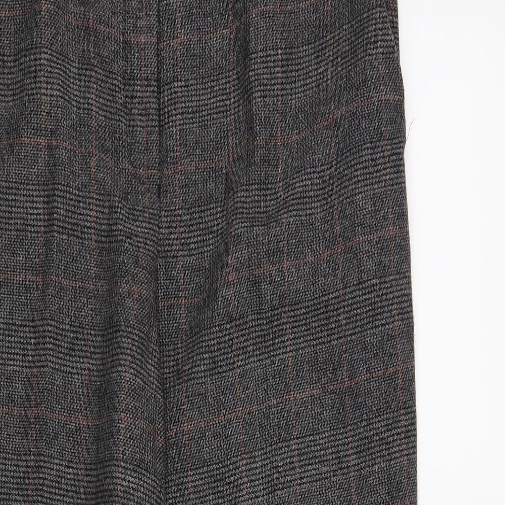 NEXT Womens Grey Check  Trousers  Size 10 L30 in