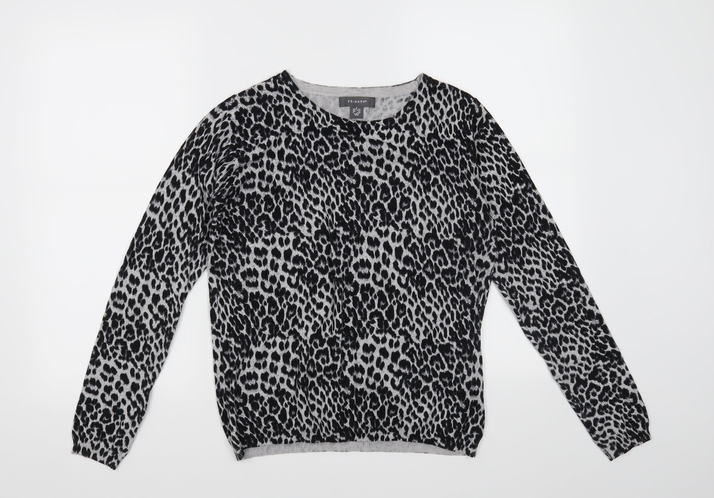 Primark Womens Black Animal Print  Pullover Jumper Size 6