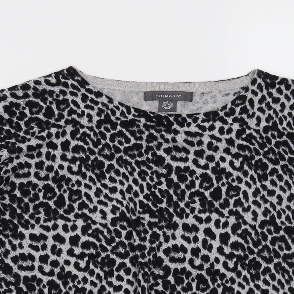 Primark Womens Black Animal Print  Pullover Jumper Size 6