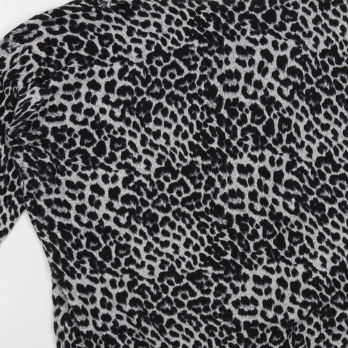 Primark Womens Black Animal Print  Pullover Jumper Size 6