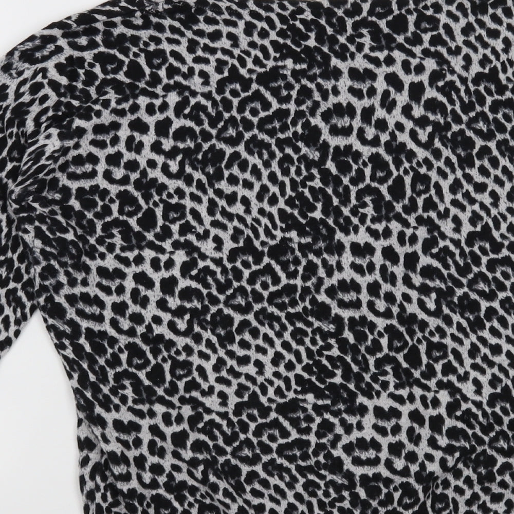 Primark Womens Black Animal Print  Pullover Jumper Size 6