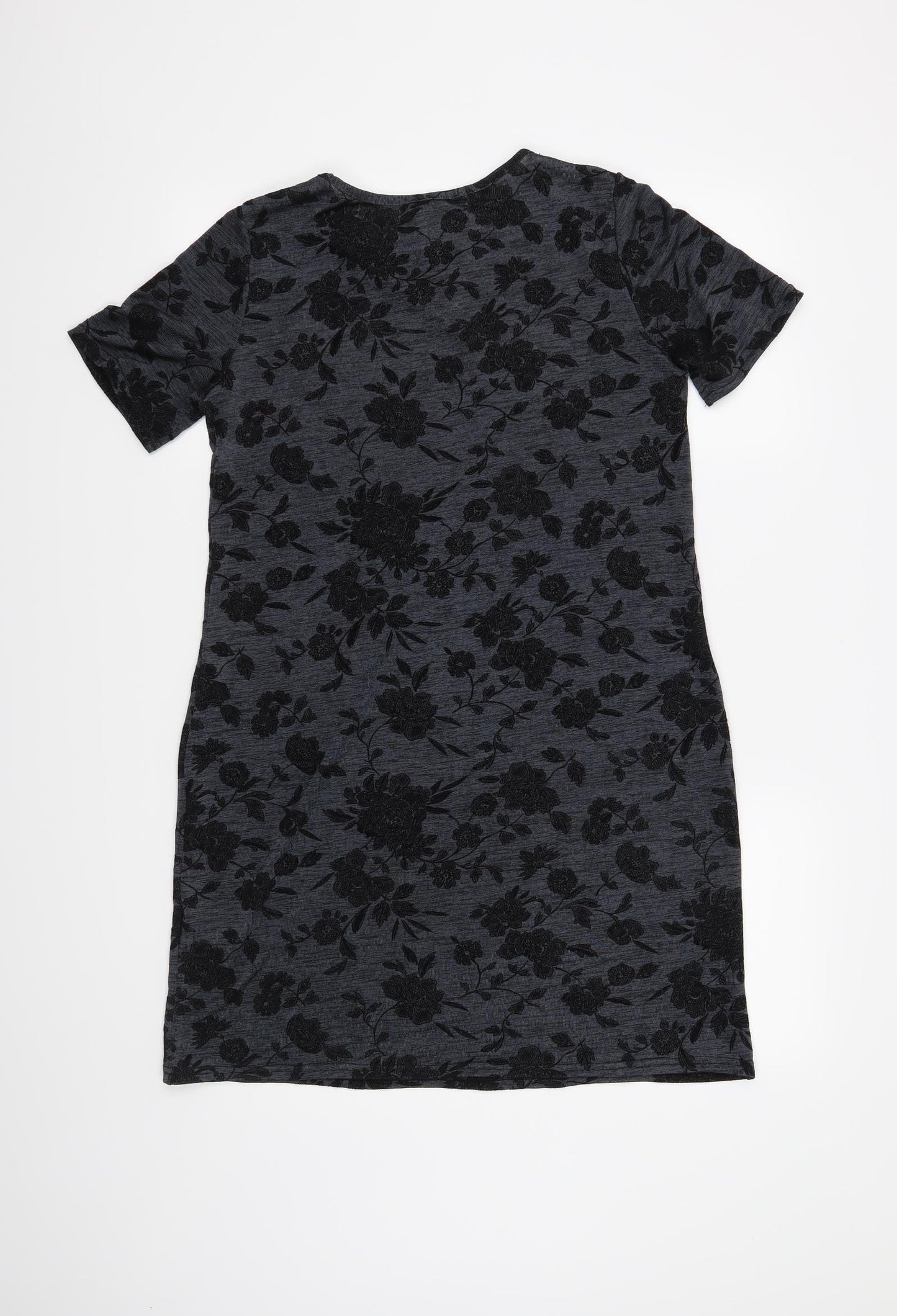 Warehouse Womens Blue Floral  T-Shirt Dress  Size 10
