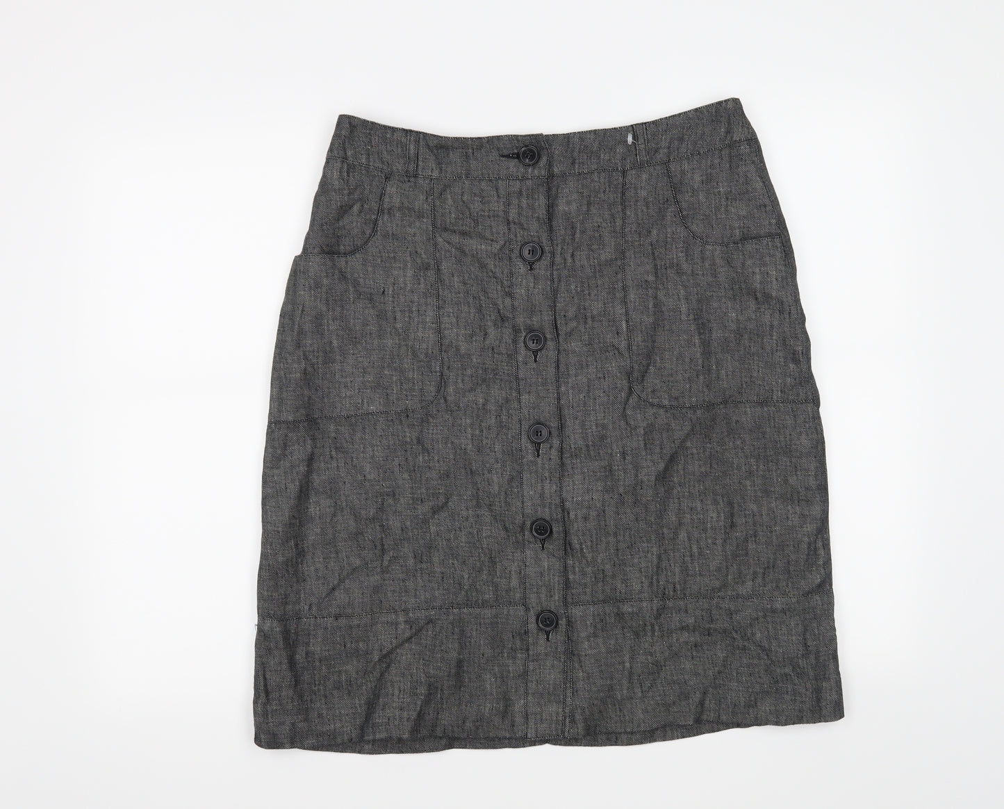 Preworn Womens Grey   A-Line Skirt Size 34 in