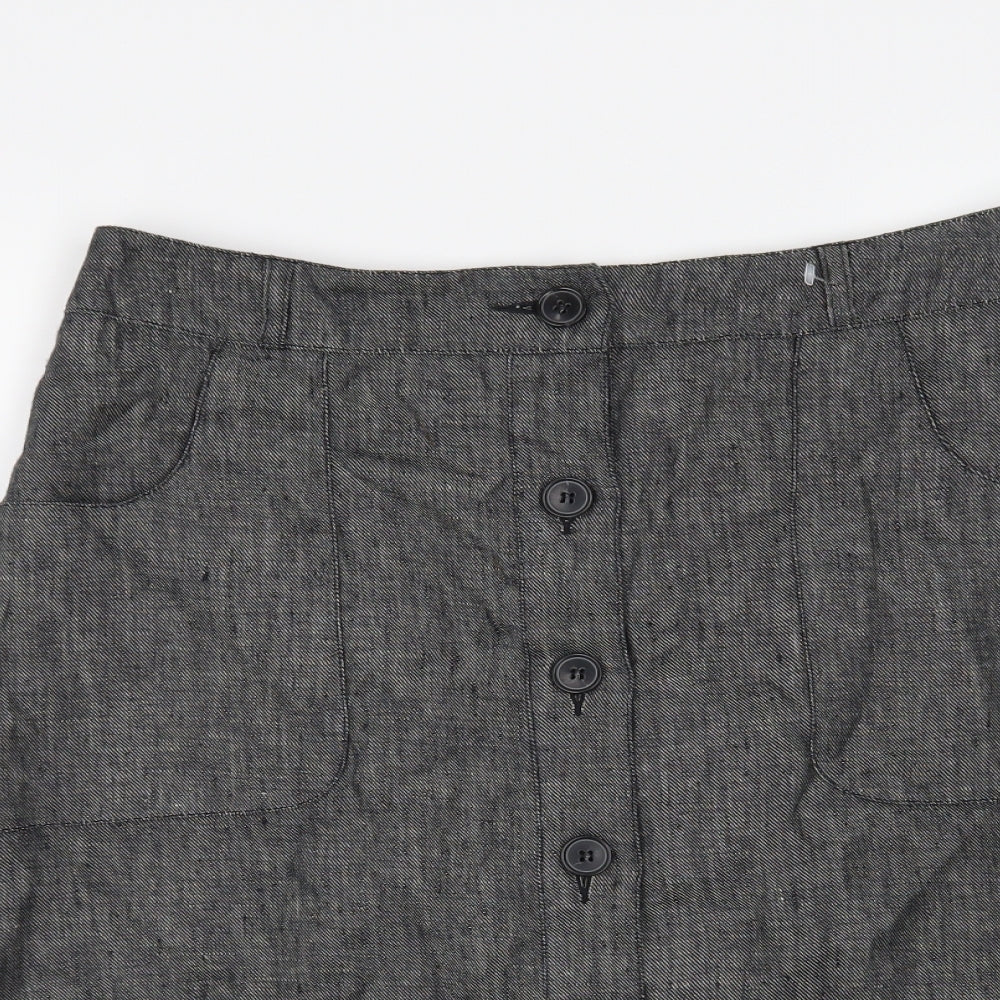 Preworn Womens Grey   A-Line Skirt Size 34 in