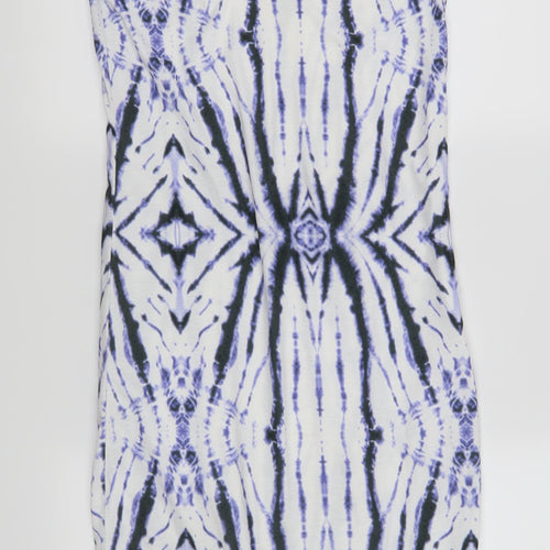 River Island Womens White Geometric  T-Shirt Dress  Size 8