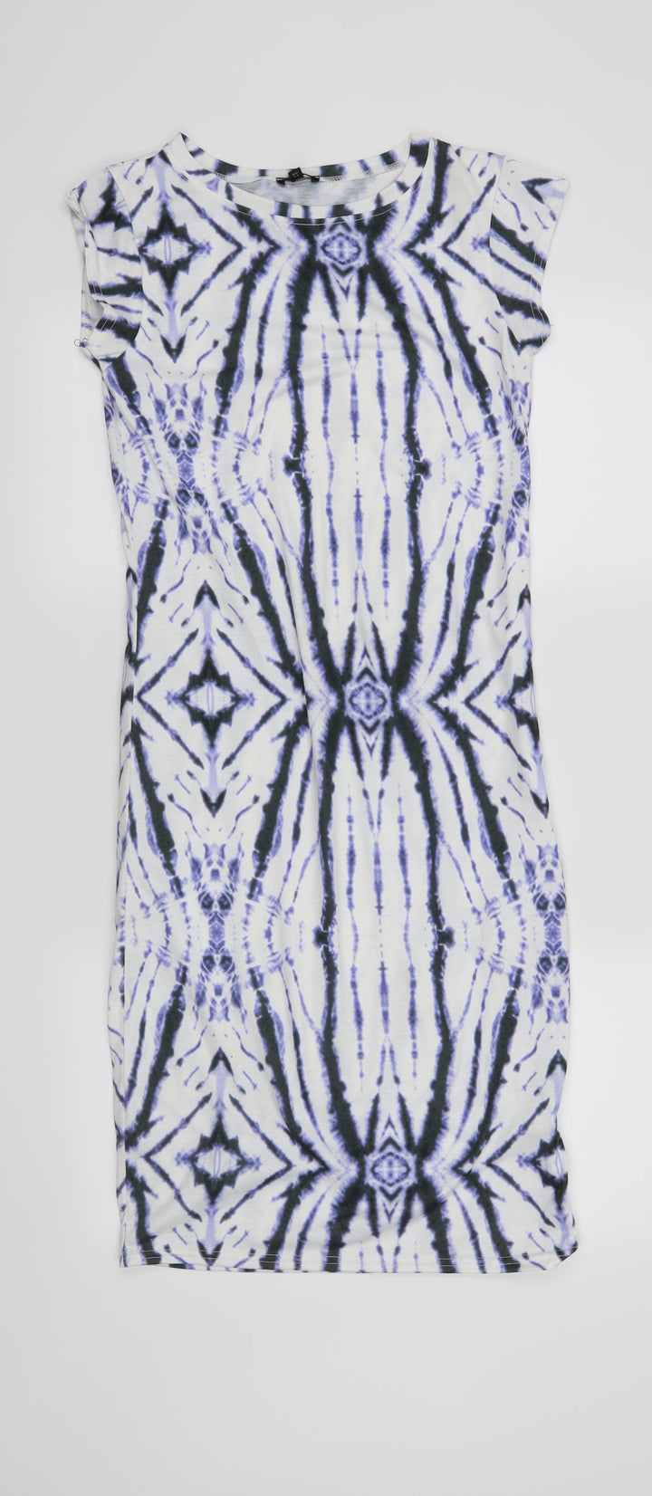 River Island Womens White Geometric T-Shirt Dress Size 8