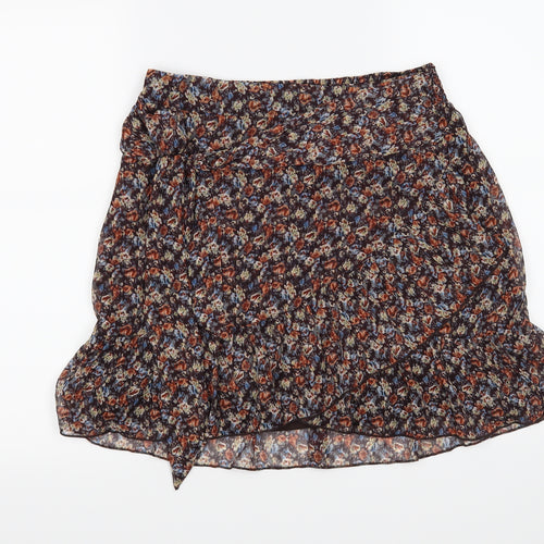 Neo Noir Womens Brown Floral  Mini Skirt Size S