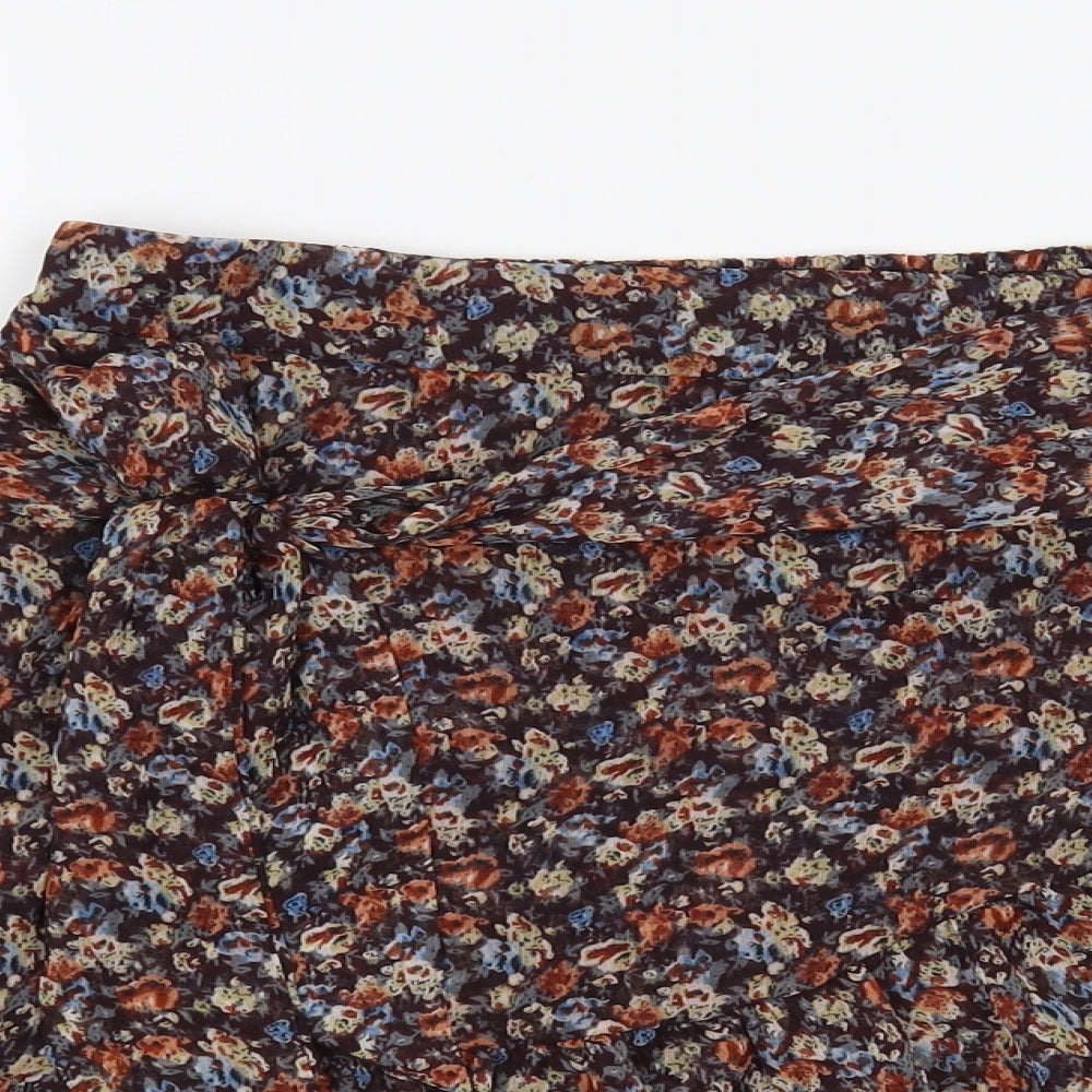 Neo Noir Womens Brown Floral  Mini Skirt Size S