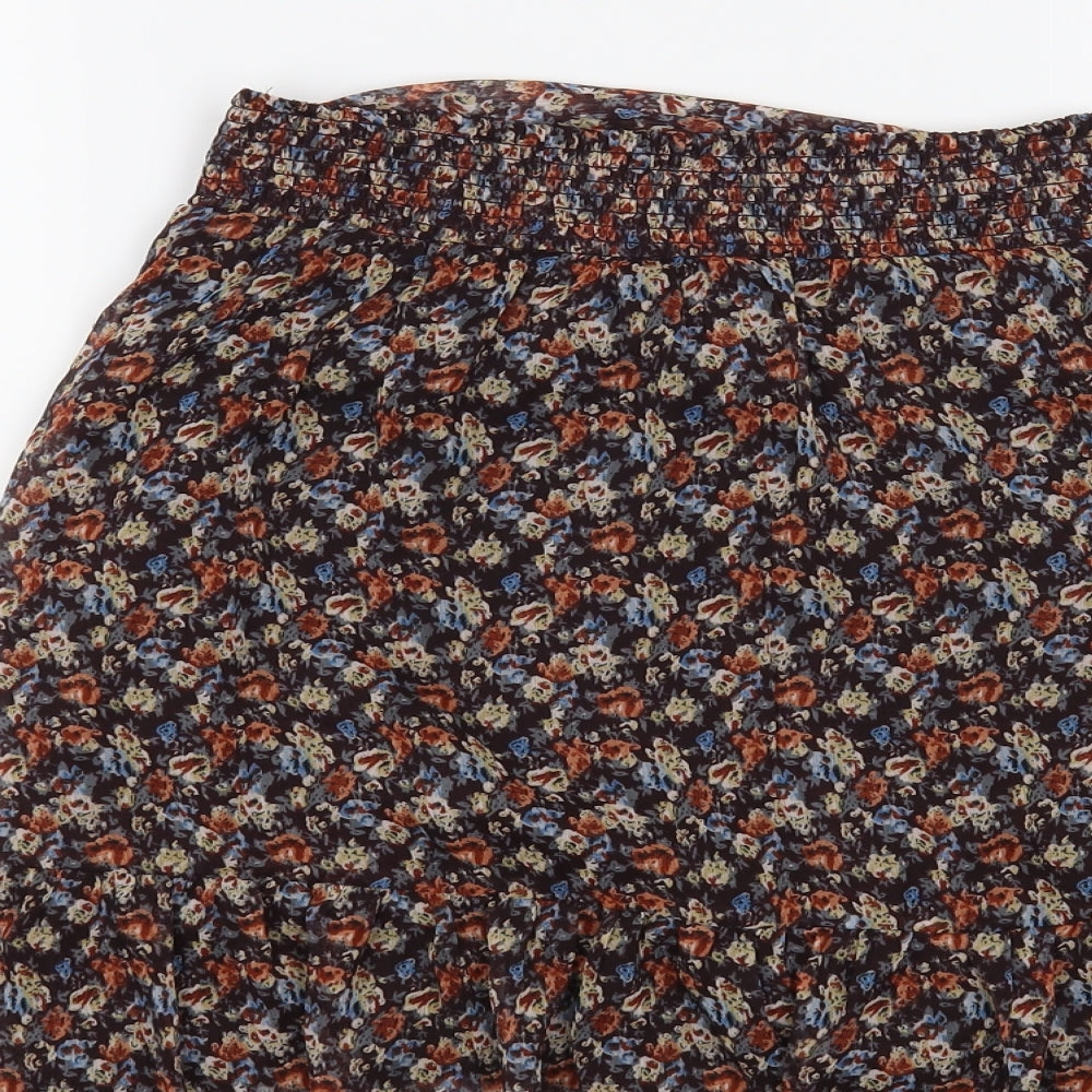 Neo Noir Womens Brown Floral  Mini Skirt Size S
