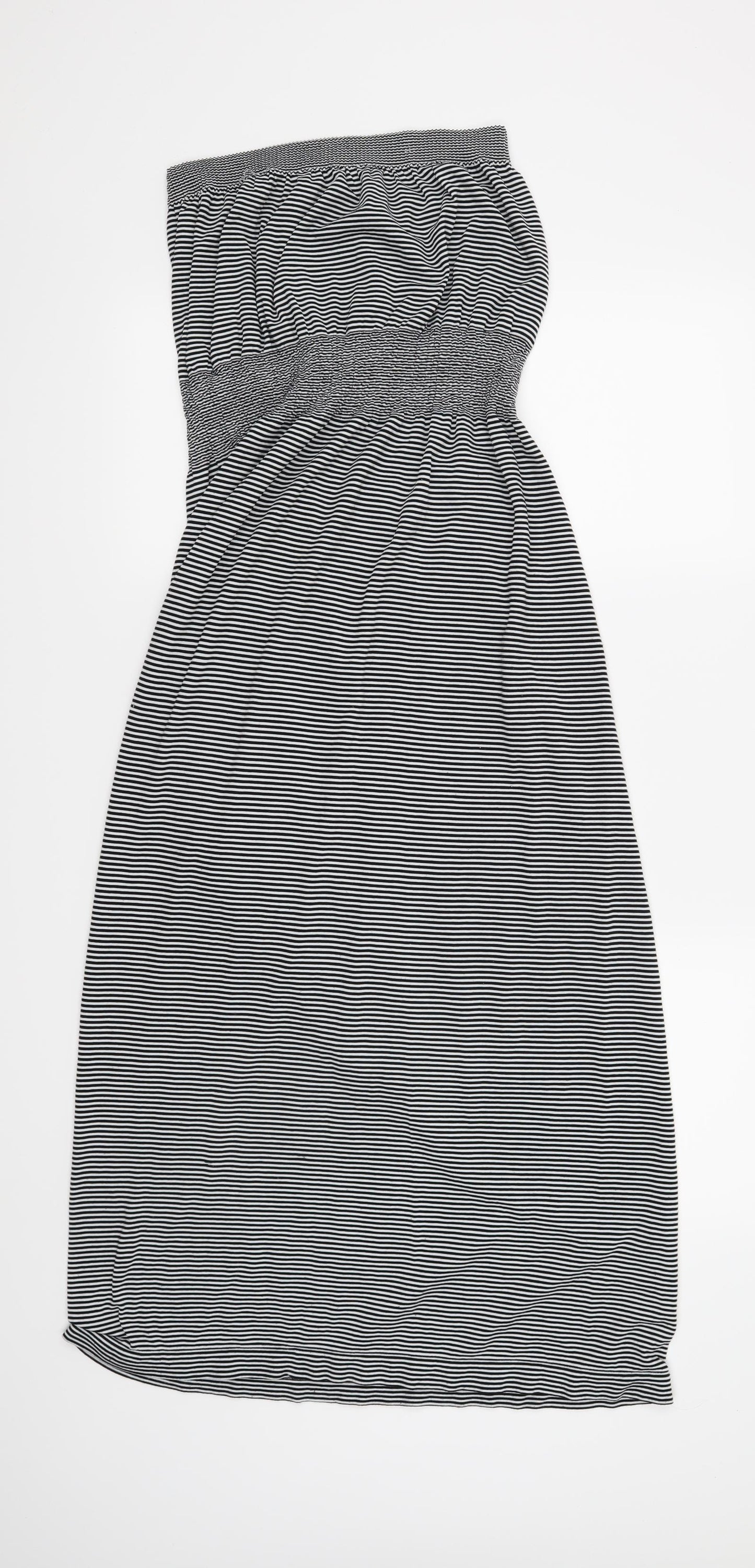 Ocean Club Womens Black Striped  Kaftan  Size 12