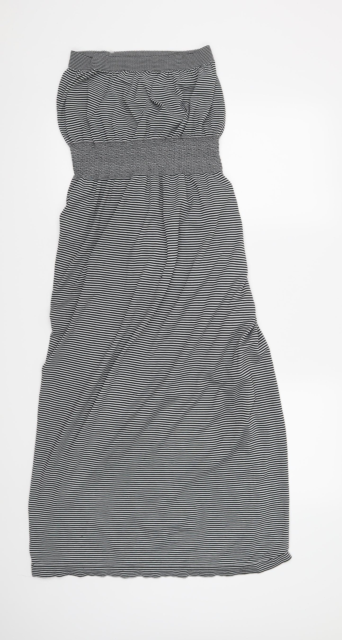 Ocean Club Womens Black Striped  Kaftan  Size 12