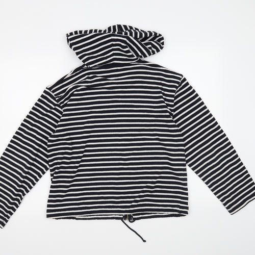 Monsoon Womens Blue Striped  Full Zip Hoodie Size L
