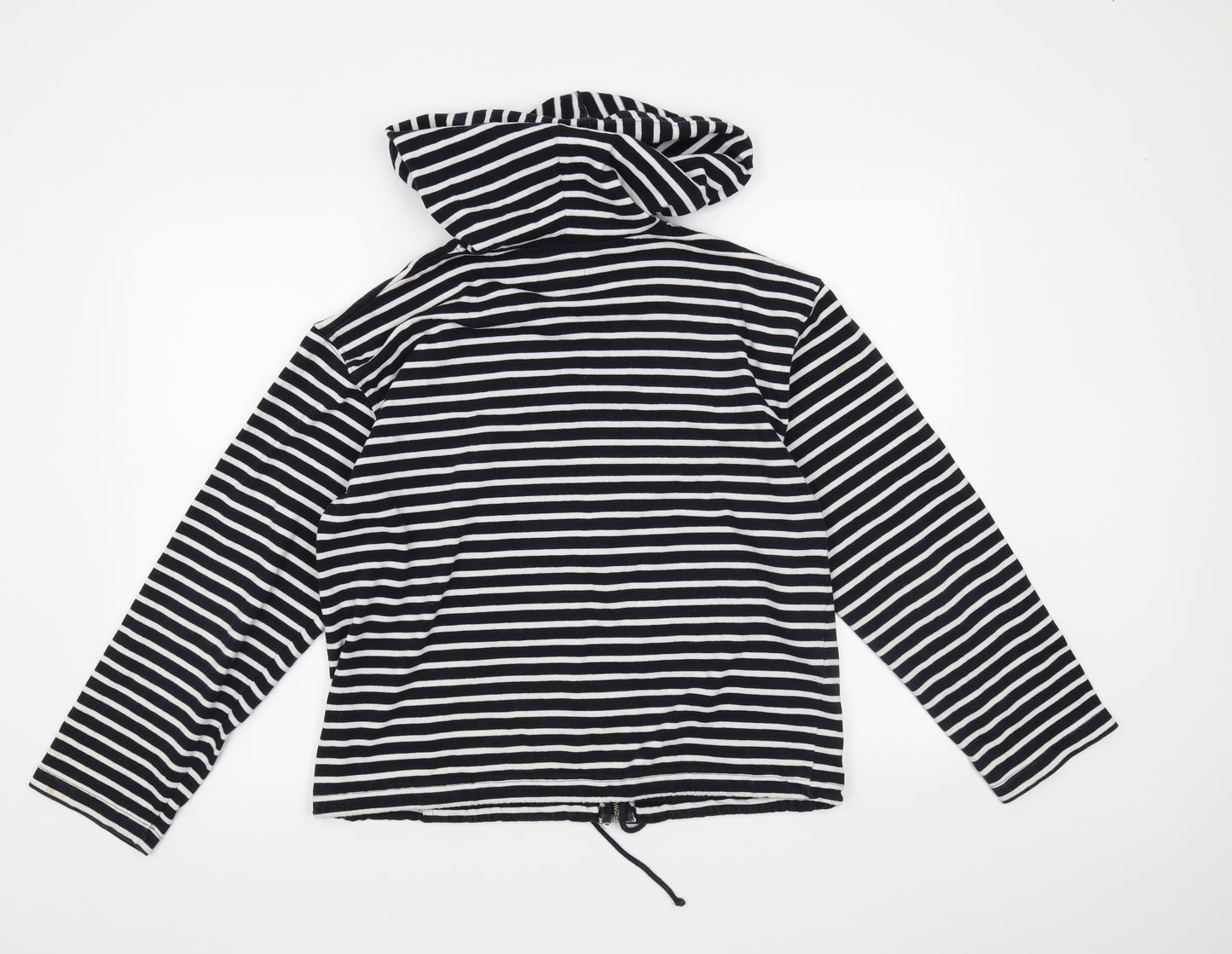 Monsoon Womens Blue Striped  Full Zip Hoodie Size L