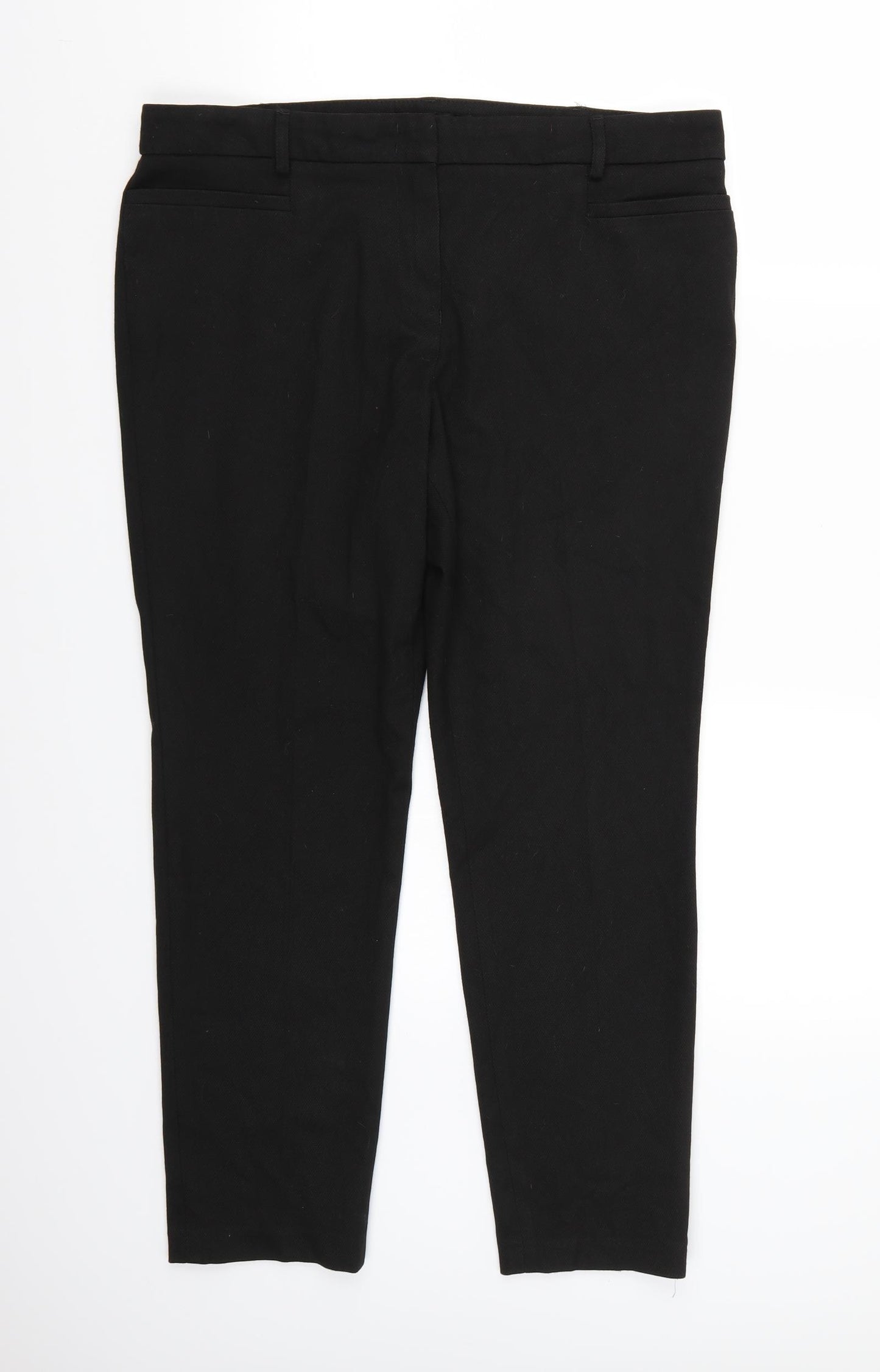 NEXT Womens Black   Chino Trousers Size 14 L27 in