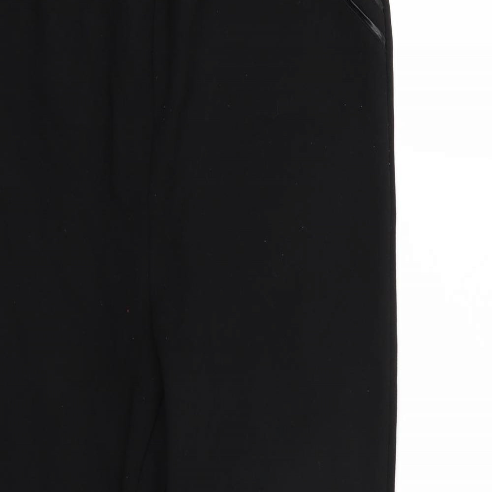 Papaya Womens Black   Cropped Trousers Size 16 L26 in