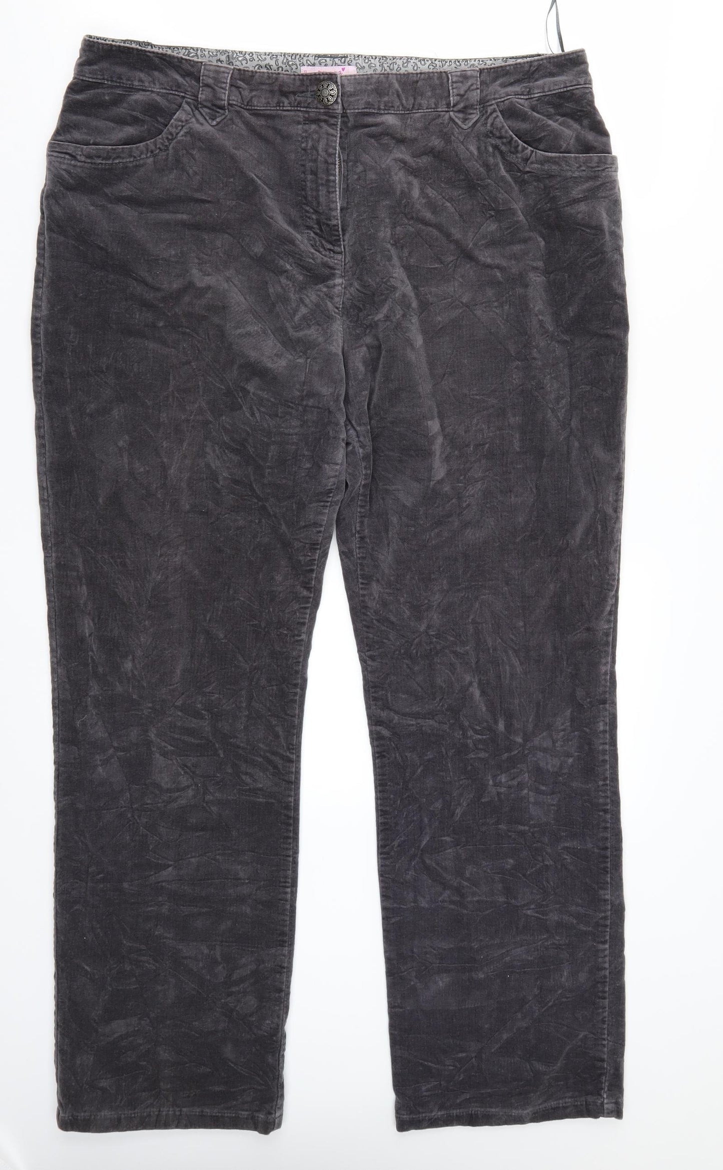 Marks and Spencer Womens Grey   Straight Jeans Size 18 L28 in