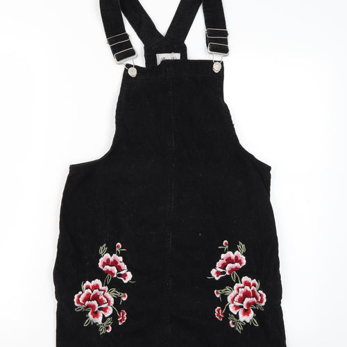 Denim & Co. Womens Black   Dungaree One-Piece Size 8