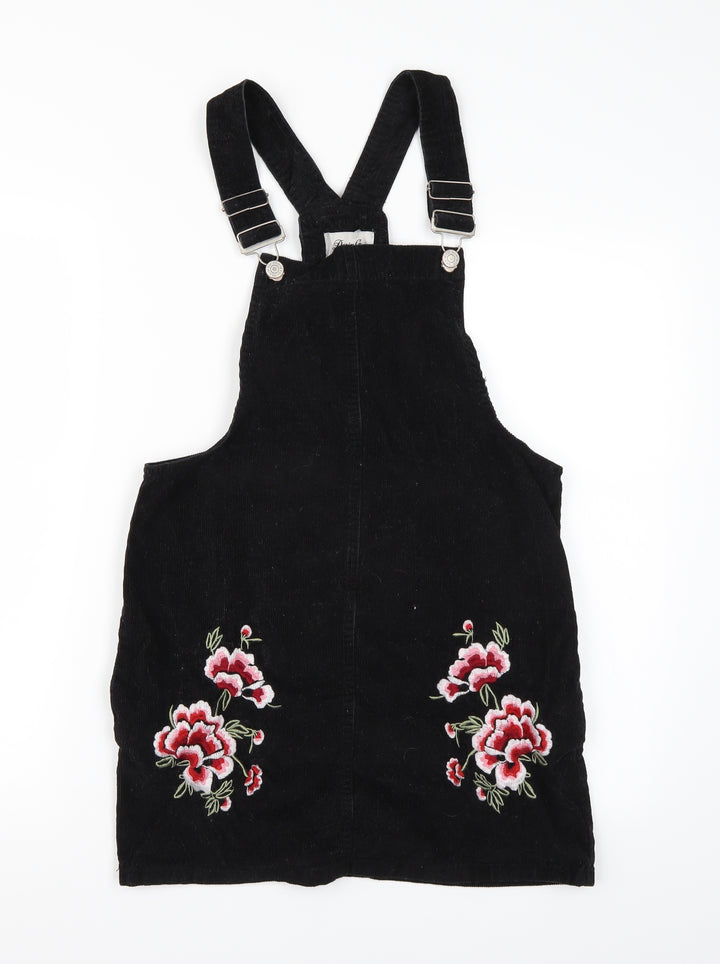 Denim & Co. Womens Black Dungaree One-Piece Size 8
