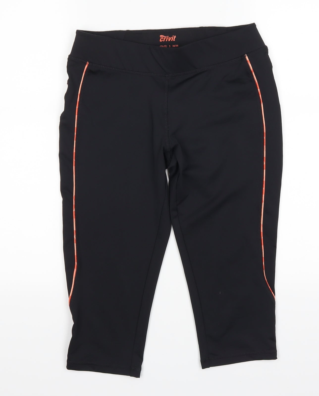 Crivit Womens Black   Cropped Leggings Size 10 L16 in