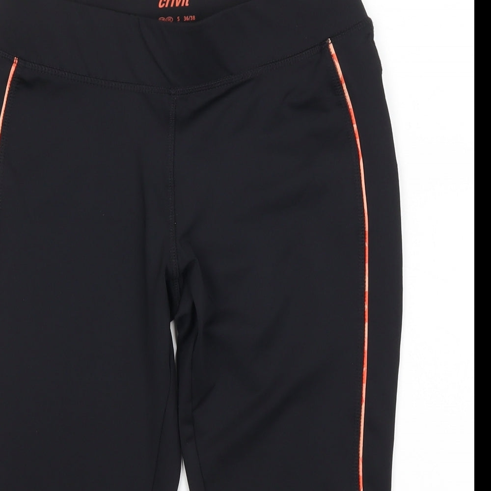 Crivit Womens Black   Cropped Leggings Size 10 L16 in