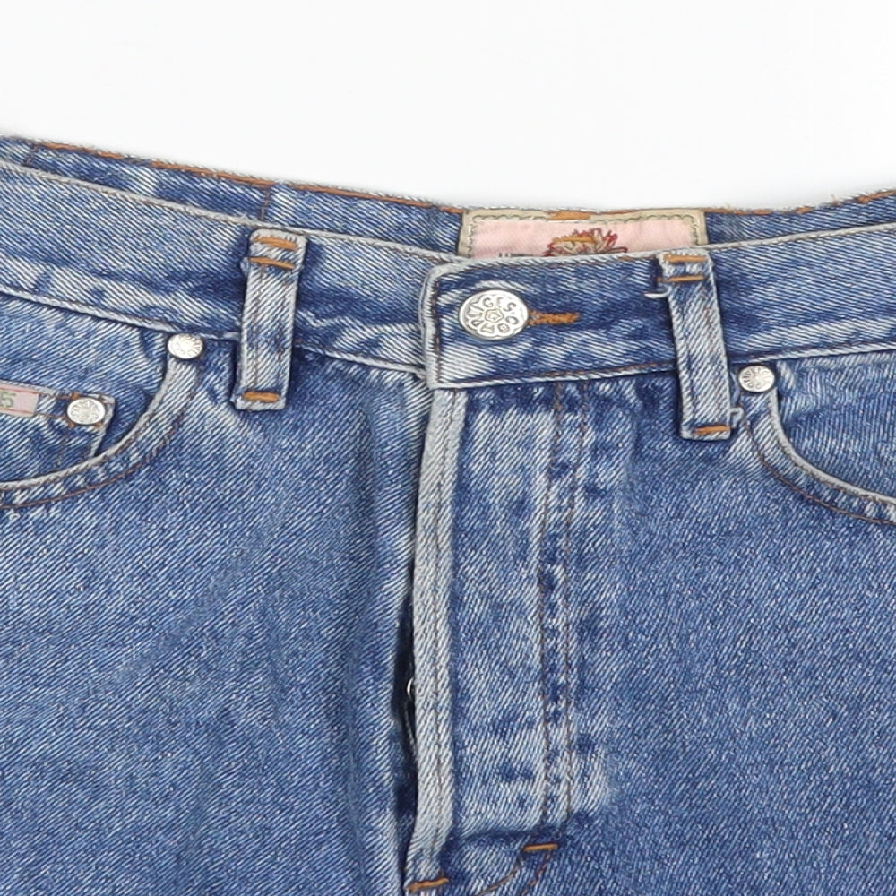 Complices Womens Blue  Denim Mom Shorts Size 26 in