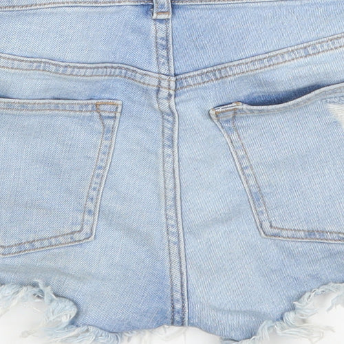 H&M Womens Blue  Denim Cut-Off Shorts Size 6